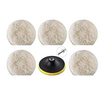 SET PLATORELLO A STRAPPO + 5 CUFFIE IN LANA 150 mm PER TRAPANO E SMERIGLIATRICE ANGOLARE