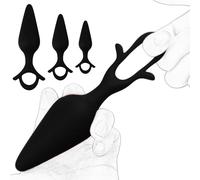 Set Plug Anale 3 Misure S M L in Silicone - Kit Butt Plug con Design ad Anello, Trainer Anale per Adulti con Base Svasata, Accessorio Intimo Flessibile per Esperienze Progressive