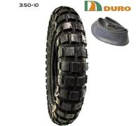 SET PNEUMATICO GOMMA COPERTONE DURO 3.50-10 PER PIAGGIO APE 50 CROSS FUORISTRADA