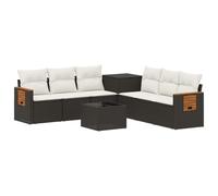 Set Pohovek 8 ks Černá a Krémově Bílá Poly Ratan a Ocel Divano Giardino | Design minimalista, poly rattan resistente scolorimento, struttura in acciaio stabile, pratica cassettone, facile da pulire