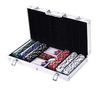 SET POKER 300 FICHES CHIPS 2 MAZZI CARTE GETTONE DEAL KIT TEXAS HOLDEM VALIGETTA