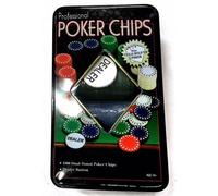 Set Poker Chips Texas Hold'em - 100 Fiches con Valore Dealer in Cofanetto Latta