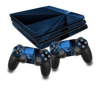 Set Polygon Blu Adesivo Skin Pellicola Compatibile Con Ps4 Pro Console RX022-04