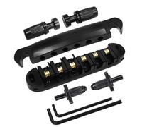 Set Ponti Per Chitarra 1 set di piastre di coda per ponte a rulli per chitarra elettrica accessori in oro argento e nero(Black)
