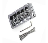 Set Ponti Per Chitarra Ponte a sella per basso argento vintage a cinque corde con bloccaggio del corpo spaziatura delle corde inferiori 19 mm