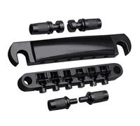 Set Ponti Per Chitarra Ponte di accordatura a 6 corde e cordiera con perni per parti di ricambio per chitarra elettrica LP. Opzionale: argento nero e oro.(Black)