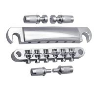 Set Ponti Per Chitarra Ponte di accordatura a 6 corde e cordiera con perni per parti di ricambio per chitarra elettrica LP. Opzionale: argento nero e oro.(Silver)