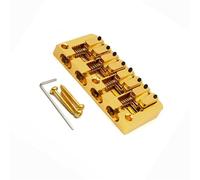 Set Ponti Per Chitarra Ponte fisso per basso a 4 corde corpo dorato incordatura attraverso la parte inferiore spaziatura delle corde 19.5 mm