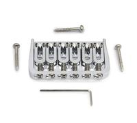 Set Ponti Per Chitarra Ponte fisso per chitarra a 6 corde 72.8x38 mm 10.6 mm ricambio in metallo hardtail nero cromato e oro(Chrome)