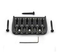 Set Ponti Per Chitarra Ponte fisso per chitarra a 6 corde 72.8x38 mm 10.6 mm ricambio in metallo hardtail nero cromato e oro(Black)