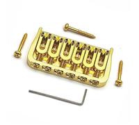 Set Ponti Per Chitarra Ponte fisso rigido in metallo di ricambio per chitarra elettrica a 6 corde disponibile in nero cromato e oro.(Gold)