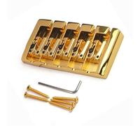 Set Ponti Per Chitarra Ponte per basso vintage a cinque corde con bloccaggio a sella attraverso la parte inferiore del corpo spaziatura delle corde di 19 mm oro