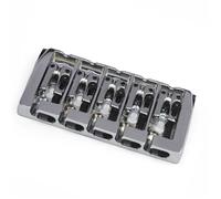 Set Ponti Per Chitarra Ponte per basso vintage a cinque corde con bloccaggio a sella corpo passante per le corde inferiori 19 mm nero cromato e oro(Chrome)