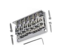 Set Ponti Per Chitarra Ponte rigido in metallo con doppio cablaggio attraverso il corpo per chitarra elettrica a sei corde argento