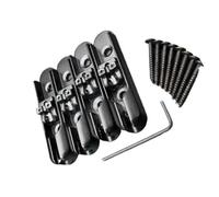 Set Ponti Per Chitarra Set di 5 pezzi di ponticello e cordiera indipendenti per basso a quattro corde accessori cromati neri(Black 5pcs)