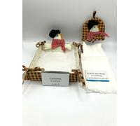 SET PORTA PANE E PORTA SALVIETTA ACCESSORI PER CUCINA CASA 100% COTONE