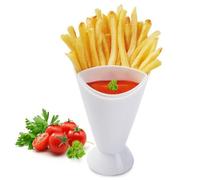 Set Porta Salsa Per Patate Fritte - Pp 17 Cm 100 G | Server per alimenti a cono per griglia per friggere | Snack portatile diviso che serve per il negozio di dessert del bar 'hotel per famiglie