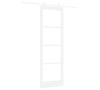 Set Porta Scorrevole vidaXL con Hardware Bianca 78x232 cm in Legno Massello di Pino