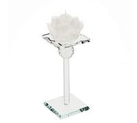 SET PORTACANDELA CRISTALLO 20CM CON CANDELA ROSA