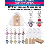 Set portachiavi Angelo 20 pcs + sacchetti ciondoli Angelo Bomboniere x regali