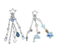 Set Portachiavi Da Donna In 2 Pezzi, Portachiavi Stella Y2K, Accessori Stella Y2K, Accessori Estetici Da Donna, Portachiavi Alla Moda Da Donna