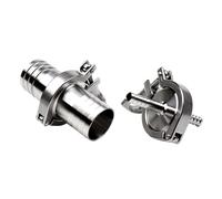 Set portagomma sanitario da 8 mm/19 mm/25 mm/38 mm/51 mm con puntale diametro esterno 50,5/64 mm + Tri-Clamp da 1,5" 2" + guarnizione in silicone Acciaio inossidabile SS304(19mm x Ferrule 50.5)