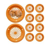 Set portapiatti di carta,Portapiatti di carta da picnic - Supporti per piatti da pranzo rotondi da 10 pezzi - Vassoi per servizi di ristorazione, riutilizzabili, forniture da picnic con scanalature a