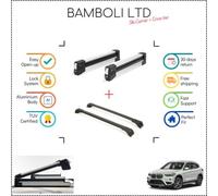 Set portasci Bambli 19" e barra da cross nera per Bmw X1 F48 2011 - 2015 4 pezzi