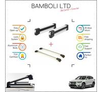 Set portasci Bambli 29,5" e barra incrociata argento per Bmw X1 F48 2011-2015...