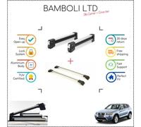 Set portasci Bambli 29,5" e barra incrociata argento per Bmw X3 F25 2014-2017...