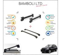 Set portasci e barra da cross nera Bambli 29,5" per Bmw X1 F48 2016-> 4 pezzi