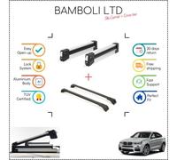 Set portasci e barra da cross nera Bambli 29,5" per Bmw X4 2016-> 4 pezzi