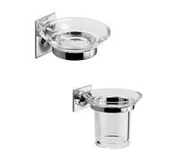 Set portaspazzolini e portasapone da muro Gedy linea Wizard cromato