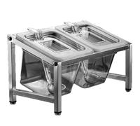 Set portaspezie in acciaio inox 304 a 2 file con cucchiaio e coperchio, contenitore per marmellata
