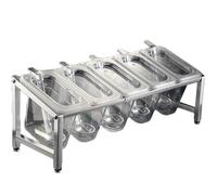Set portaspezie in acciaio inox 304 a 2 file con cucchiaio e coperchio, contenitore per marmellata