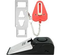 Set portatile di serratura e fermaporta con allarme, doppia protezione, kit di sicurezza domestica, dispositivi di chiusura per porte di hotel, appartamenti, strumenti di autodifesa per viaggi, rosso