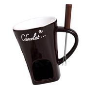 Set portatile per fonduta al cioccolato con forchetta, ideale per feste e riunioni in casa