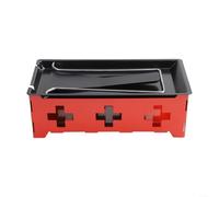 Set portatile per raclette al formaggio con scalda candela, vassoio in acciaio al carbonio per interni ed esterni, include spatola con manico in legno, colore: rosso