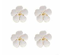 Set portatovaglioli chic a forma di fiore, confezione da 4, perfetta idea decorativa per raduni (bianco)