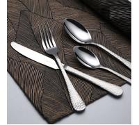 Set posate - ARTHUR MARTIN - AM4463 - 24 pezzi - Acciaio inossidabile - Finitura martellata