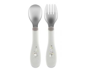 Set Posate Chicco Metal Cutlery in Acciaio 18M+ Grigio