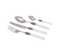 Set Posate colorate 24 Pezzi PENELOPE in acciaio inox 18/10 manico in metacrilato spessore 2,5 mm colorato bianco bianco