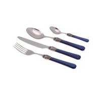 Set Posate colorate 24 Pezzi PENELOPE in acciaio inox 18/10 manico in metacrilato spessore 2,5 mm colorato Blu blu