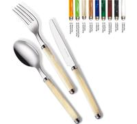 Set Posate colorate 4 pezzi un posto tavola LINEA PERLATO 1 Coltello 1 Forchetta 1 Cucchiaio 1 Cucchiaino caffe in acciaio 1810