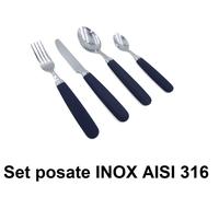 SET POSATE IN INOX AISI 316 - 16 PEZZI - NAUTICA BARCA GOMMONE