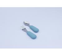 Set posate per bambini Baby's Clan forchetta e cucchiaio in acciaio e silicone