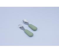 Set posate per bambini Baby's Clan forchetta e cucchiaio in acciaio e silicone