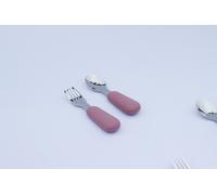 Set posate per bambini Baby's Clan forchetta e cucchiaio in acciaio e silicone