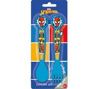 Set Posate per Bambini in Plastica Alimentare senza BPA - Forchetta e Cucchiaio Made in Spain (Spiderman)