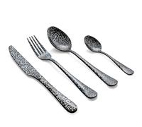 Set posate tavola 24 pz in acciaio PVD lucido - Arabesque